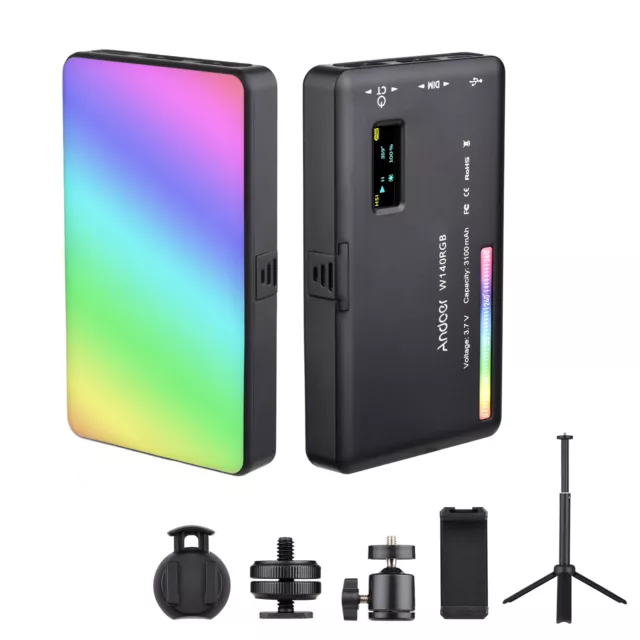 Andoer W140 RGB -Videobeleuchtungs-Kit Taschen-Videokonferenzbeleuchtung U7K5