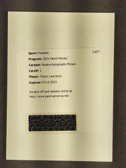 2021 Panini Mosaic Trevor Lawrence Rookie Autographs Redemption Auto