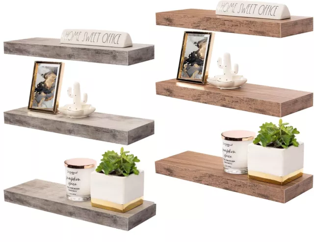 Sorbus Floating Shelves, Farmhouse Hanging Wall Shelf Décor - 16 Inches - 3 Pack
