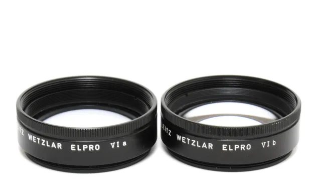 Set of 2 vintage Leitz Elpro VIa and VIb Close Up Lenses Mint Condition