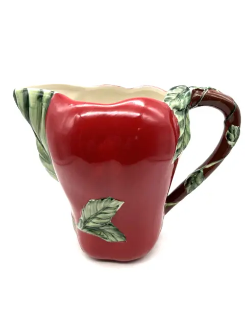 Large Red Apple  Ceramic Pitcher made by LTD commodities