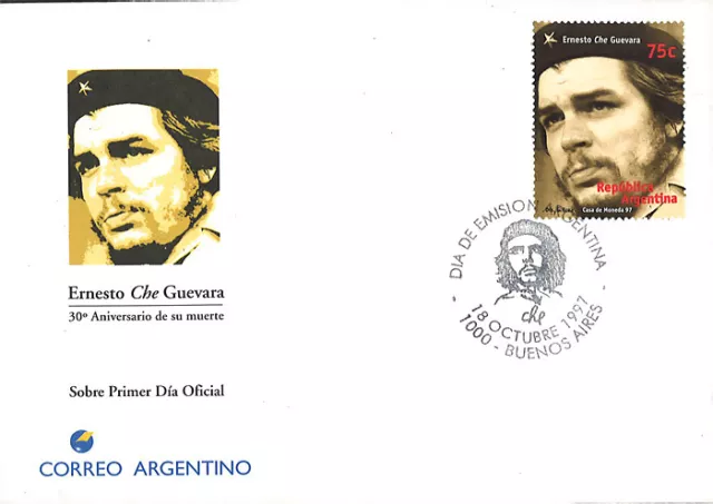 CHE97 : ARGENTINE FDC Premier Jour Ernesto CHE GUEVARA 18-10-1997