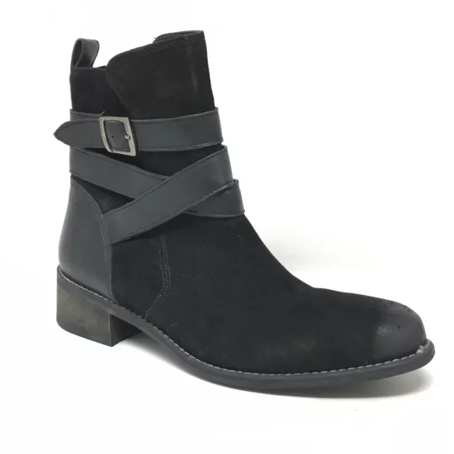 Earth Woodland Hayley Ankle Boots Booties Shoes Womens Size 8.5 Black Suede