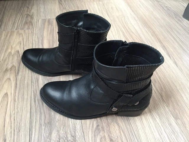 Bottines Pointure 39 En Cuir Noir Femme Talons 3Cm Prevoir Talonnettes A Changer