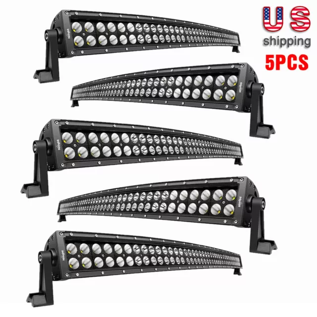 Nilight 32" Inch Curved LED Light Bar Spot Flood Combo for Jeep SUV ATV GMC 4WD