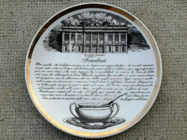 FONDUA FORNASETTI special edition Fiat Torino porcelain plate porcelain plate FONDUA FORNASETTI special edition Fiat Torino porcelain plate porcelain plate