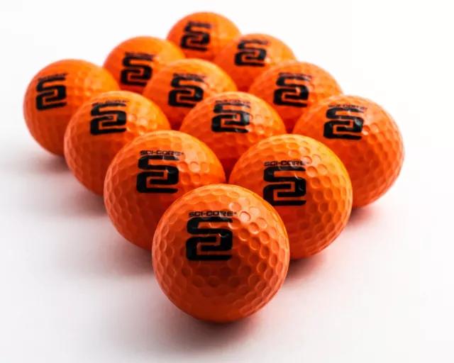 12 Pack - Sci-Core Indoor Outdoor Limited Flight Practice Golf Balls