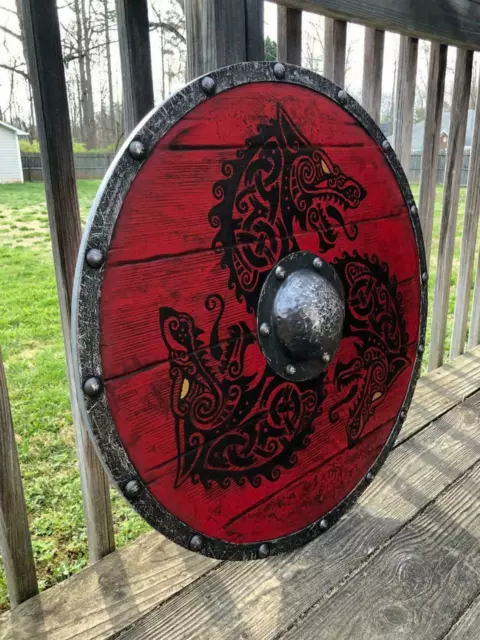 Medieval Shield Viking Shield 24"Or 30" Wooden Shield Heavy Metal Fitted Wall