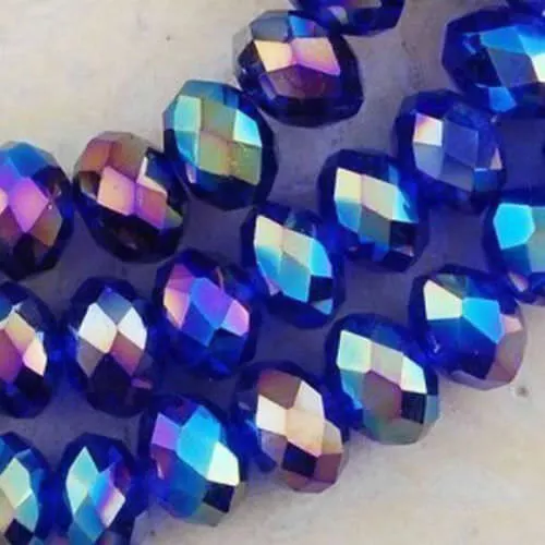 Vente en gros perles lâches bleu AB cristal à facettes 6*8 mm 70 pièces 3