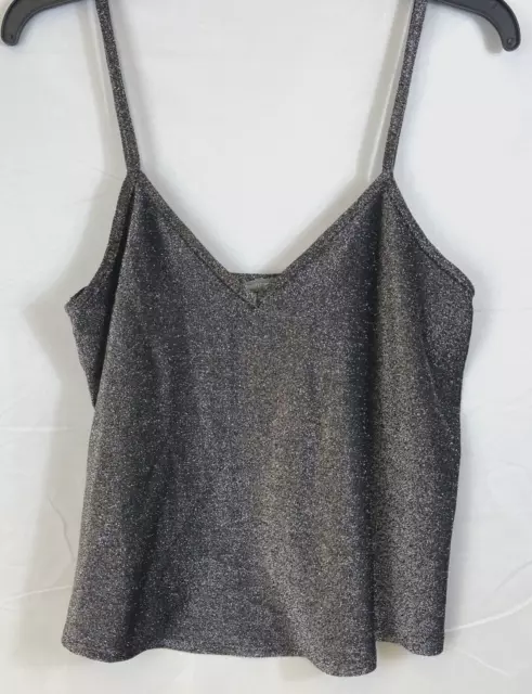 Urban Outfitters Women's Size M Black Cosmic Starry Sparkle Cami Spaghetti Strap