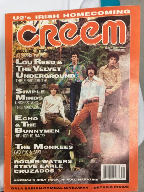 CREEM MAGAZINE NOVEMBER 1987 Lou Reed, Simple Minds, U2, Roger Waters ...