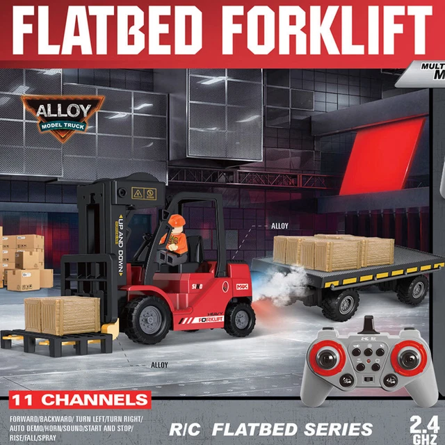 1:24 REMOTE CONTROL Crane Forklift Truck with Trailer RC Crane Toys for ...