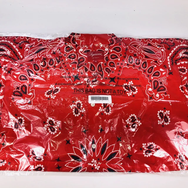 Supreme Bandana Silk S/S Shirt（SUPREME RED BANDANA Paisley Silk 