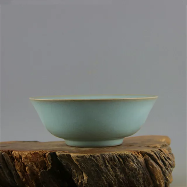 13.8cm Chinese Song Ru Kiln Porcelain Celadon Glaze Bowl