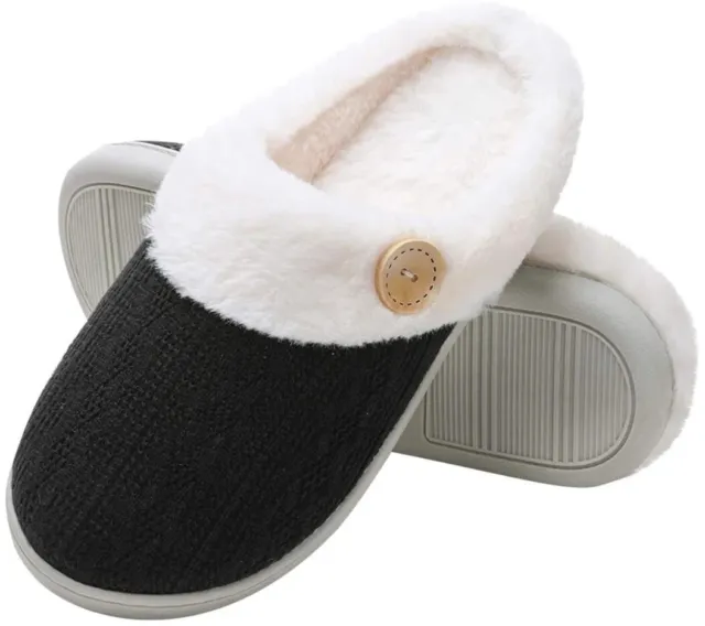 Ladies Slippers Womens Slip On Comfy Cozy Mules Memory Foam Size 3 4 5 6 7  8 9
