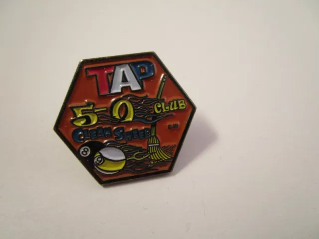 Vintage TAP 5-0 Club Clean Sweep Pinback Button Pin