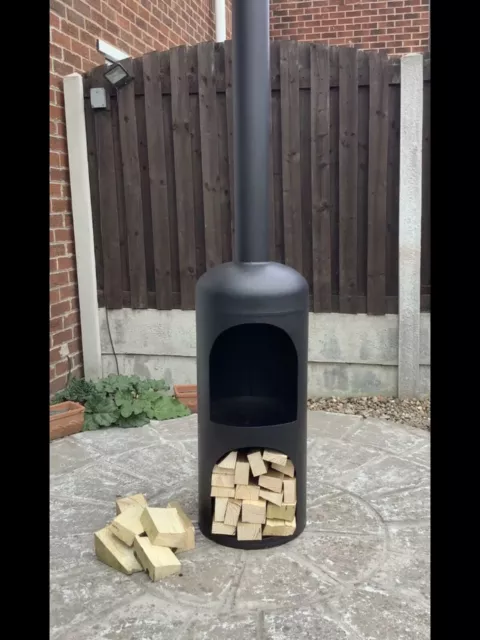 Large  47 Kg Gas Bottle Log Wood Burner With Log Store, patio heater/ Chimera