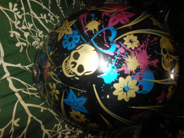 Agv Rp60 Dot Motorcycle Helmet Size Large Certified Skelton Floral Design Shield