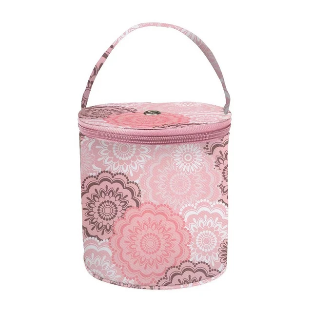 Sac De Rangement Pour Laine Et Accessoires Tricot - Motif Papillon Rouge/noir, 28x21 Cm - Portable, Pratique