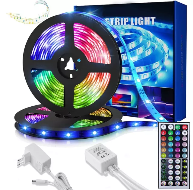 LED Stripe 1m-30m Streifen Leiste RGB 5050 Farbwechsel Lichtband Lichterkette