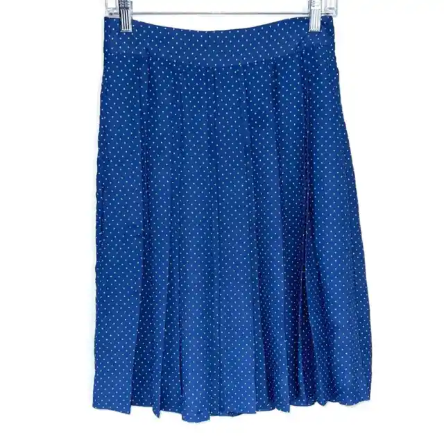 JCrew Polka Dot Pleated A-Line Midi Skirt