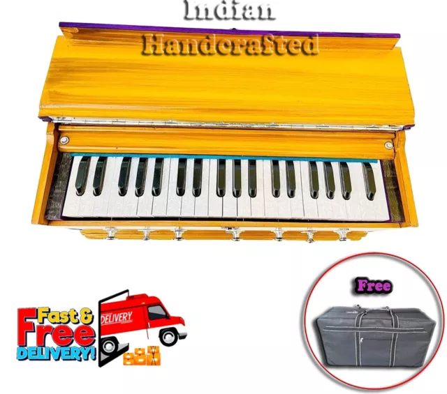 Indian Musical Instrument Harmonium 39 keys 7 Stopper Double Kail Wood Harmonium