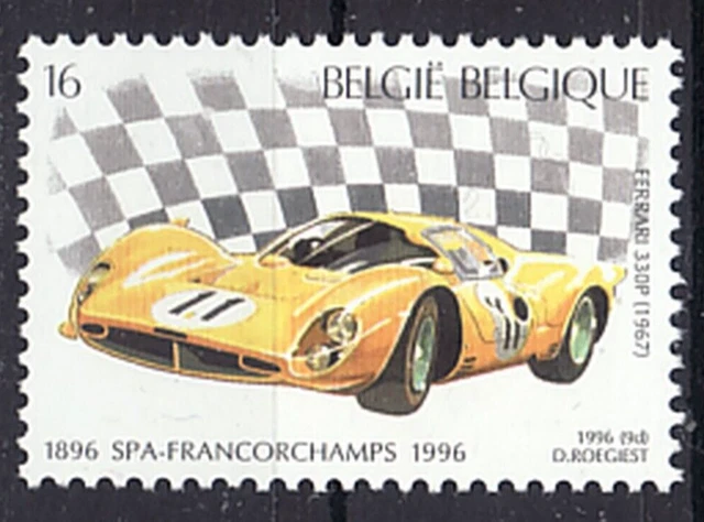 BELGIEN Jahrgang 1996 Autorennen Ferrari 330P Rennwagen Autos Michel 2706 ** MNH