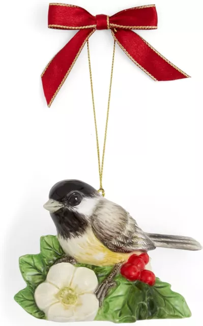 Spode Christmas Tree Chickadee Ornament | Bird Ornaments for Christmas Tree