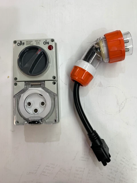 Tesla Model 3 32A GEN 2 Charger Adapter Single Phase 3 PIN Bundle 2017-22 AUST S