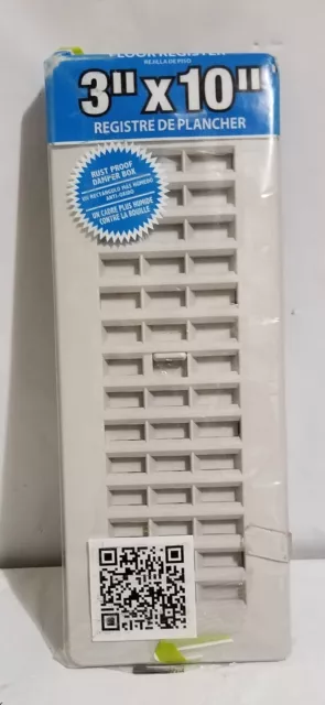 Rejillas decorativas PL310-GY 3 pulgadas por 10 pulgadas registro de piso de plástico gris escarcha