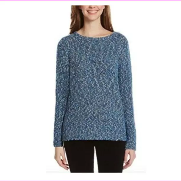 Buffalo David Bitton Womens Textured Mixed Yarn Sweater, Blue, Size Small