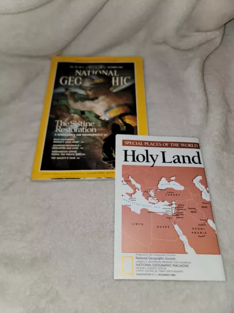 National Geographic Magazine Vol 176 No 6 December 1989 Holy Land Map