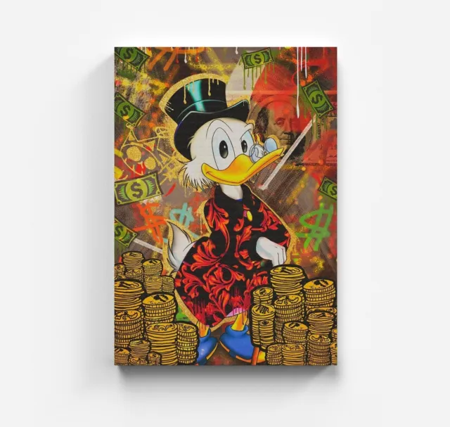 Pop Art Duck Donald Leinwandbild Money Bilder Hochwertige Leinwand Dagobert Bild