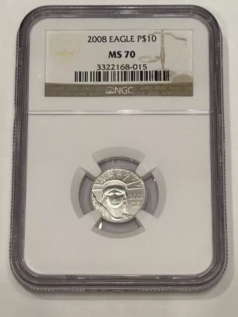 2008 1/10 oz Platinum Eagle NGC MS70