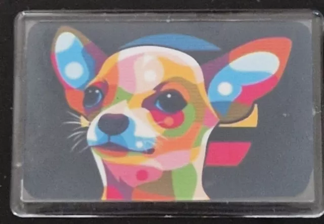 Chihuahua Dog Fridge Magnet Chi Colourful Cartoon Stocking Filler Gift 3" x 2"