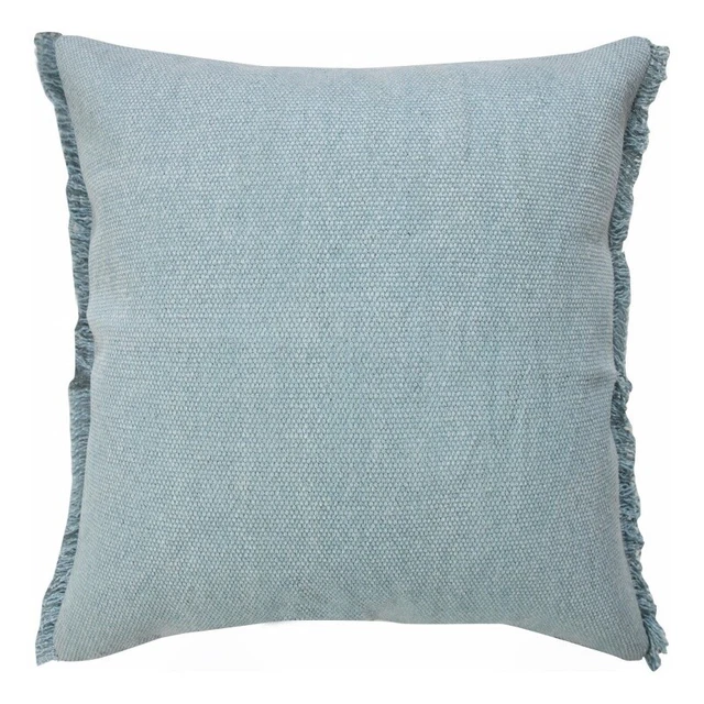 HomeRoots '20" X 20" Corydalis Blue And Light Blue Cotton Zippered Pillow