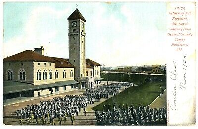 Return of the 5th Regiment Mt Royal Station Baltimore Maryland Postcard