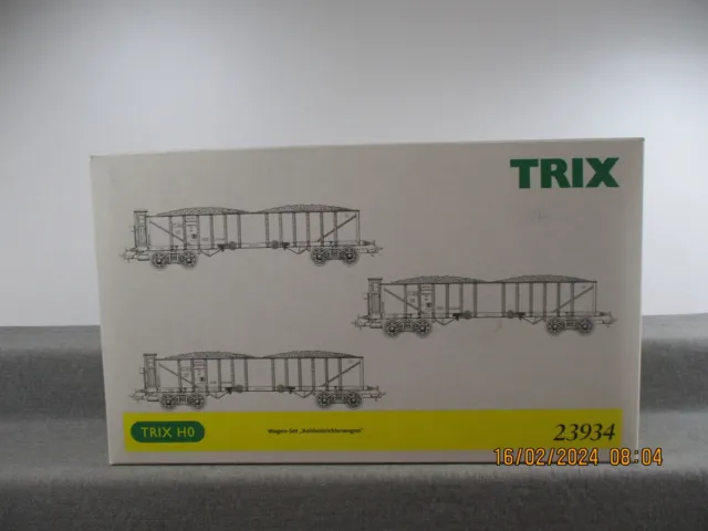 Trix Spur H0 23934 Güterwagen Set 3-teilig Kohlentrichterwagen der DR in OVP