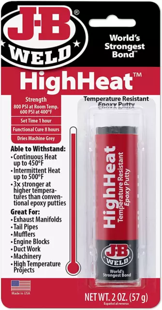 J-B Weld 8297 HighHeat 550 Degree Epoxy Putty Stick - 2 oz.