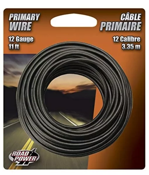 Coleman Cable 55671333 12-Gauge 11-Foot Automotive Copper Wire, Black