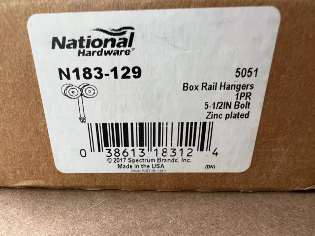 New National Barn Door Hanger Kit  N183-129 5051 Box Rail