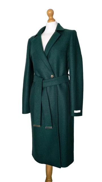 TED BAKER CHELSYY Green Wool Wrap Coat Size 2 UK10 RRP 329 149.00 PicClick UK