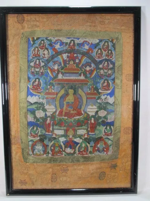 Thangka - Mandala - Samsara - Hausaltar - Kreislauf des Lebens - Asien - gerahmt