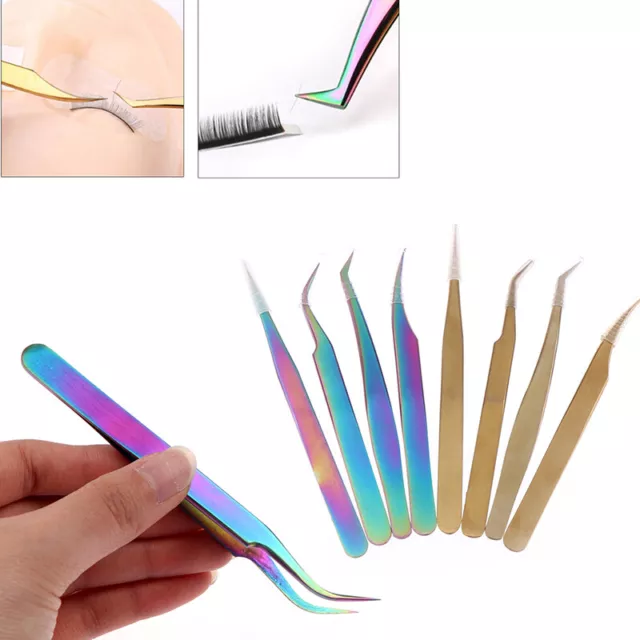 4pcs Professional Eyelash Extension Tweezers Set Chameleon Tweezers KitB~DC