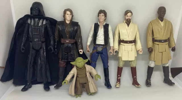 Star Wars 2013 Figure Bundle Lot Yoda Darth Vader Anakin Skywalker Clone Hasbro