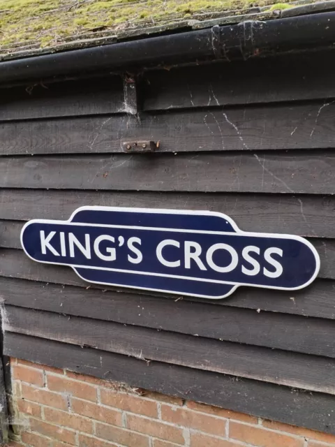 KING'S CROSS TOTEM enamel sign British Rail railway Kings Cross sign ...