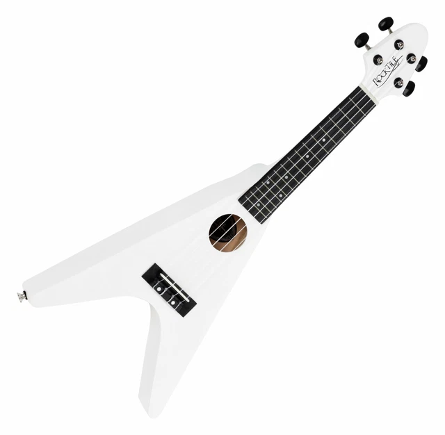 Ukulele Soprano au design Heavy Metal FV Hawai Acoustic Guitare 15 Frettes blanc