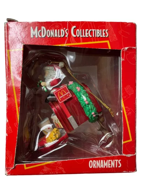 McDonald’s Collectibles Christmas Ornaments Santa Wreath Mailbox Matrix 1996 NOS