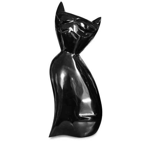 Scultura Testa Di Gatto Nero In Resina - Decorazione Elegante, Pietra Curativa, Regalo Per Amanti Dei Gatti