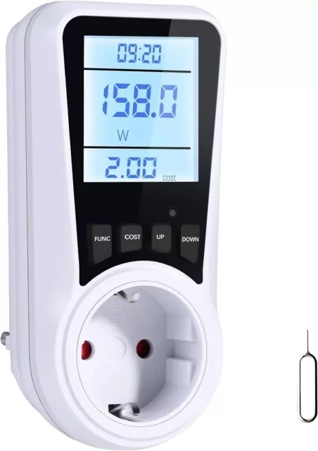 Vinabo | Wattmètre / Prise avec Compteur de Consommation d'Énergie | Ecran LCD |